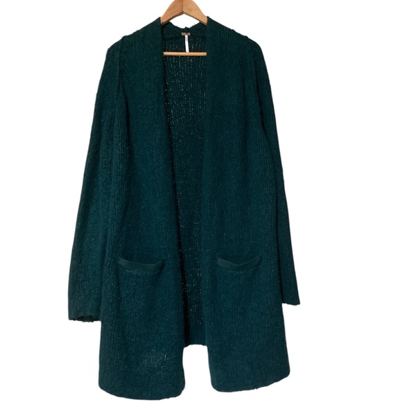 FREE PEOPLE ONCE IN A LIFETIME FUZZY BOUCLE LONG OPEN CARDIGAN SWEATER - Picture 4 of 11